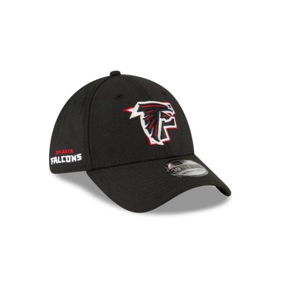 Black Atlanta Falcons Hat - New Era NFL Logo Mix 39THIRTY Stretch Fit Caps USA8520179